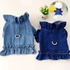 Dog Apparel 2023 Cat Jeans Jacket Blue Denim Vest Harness Pet Puppy Clothes Chihuahua Yorkie Pomeranian Schnauzer