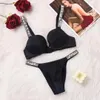 2024 Lover Letter Nuovo Set di reggiseno Raccolta Reggiseno sexy Lucido Set di biancheria intima traspirante Set di biancheria intima con strass da donna regolabile