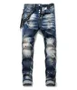 Men's Jeans Ripped Motorcycle Classic Denim Jogger Hand-painted Style Hand-woven to Do Old Fashion Casual Slim Cotton Women's Washed Loose