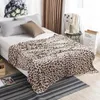 Coperta Super Soft Coral Fleece Flanella Leopard Stripe Stampato Divano Letto Copriletto Plaid 231115