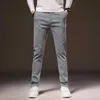 Herrbyxor mode fast färg last casual byxor män bomull smal tjock twill tyg klassisk kläder arbete stretch tjock korea byxor man j231116