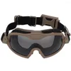 Outdoor Eyewear Paintball Goggles Transparent Lens Motorcycle With Micro Fan Scratch-resistant Eye Protection Safety