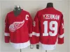 Retro Detroit Throwback Red Wings Hockey 24 Крис Челиос Джерси 75 -й год 19 Стив Изерман 16 Владимир Константинов 17 Бретт Халл Винтаж '' '