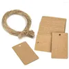 Naklejki ścienne PireTable Kraft Paper Gift Tagi Vintage Brown Black White Label 100pcs ręcznie robione etykiety z liną