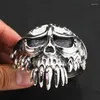 Bangle Men Gothic Punk Open Skull Bransoleta Hip Hop Rock Rider Party Street Biżuter