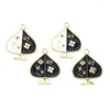 Charmes 10 pièces mignon Poker pêche émail noir et blanc coeur pendentif ajustement bijoux à bricoler soi-même faisant des boucles d'oreilles accessoires trouver en gros