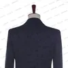 Costumes pour hommes 2023 mode hommes d'affaires gris foncé noir velours revers lettre motif costume mâle Slim Fit mariage marié veste Blazer manteau