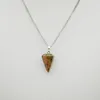 Hänge halsband Natural Crystal Stone Necklace Design Charm Quartz Pendants Choker Link Chain Women Fashion Jewelry
