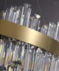 シャンデリアL120cm楕円形のデザインキッチンアイランドハンギングライトポイントモダンなクリスタルシャンデリアダイニングルームの家の装飾豪華なゴールドLEDランプ