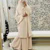 Ropa étnica TPJB Conjunto de 2 piezas Mujeres musulmanas Hijab Vestido Ropa de oración Abaya Largo Khimar Ramadán Vestido árabe Abayas Conjuntos Ropa islámica