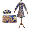 Ethnic Clothing 2023 African Print Dress Outfit For Women Dashiki Top Shirts Headwrap Mask Headband Traditional Wax Party Plus Size