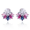 Stud Earrings LUBOV Beautiful Multiple Colors Crystal Flower Rhinestone Colorful Piercing Women Christmas Party