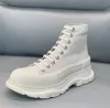 Scarpe da esterno di design di lusso Sneaker in tela Tread Slick Piattaforma alta bassa tripla nero rosso bianco pelle reale pallida Gomma Sneakers da donna con lacci Scarpe da ginnastica