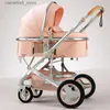 Kinderwagens # Pasgeboren 2 in 1 Kinderwagen Luxe hoge landschap kinderwagen Opvouwbare kinderwagen reizen Kinderwagen baby trolley auto kinderwagens Q231116