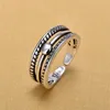 Eheringe Bohemian Vintage Silberfarbe mehrschichtiger Ring für Frauen Geschenke Verstellbares Antiquitätenvergütungsschmuck anillos Anillos