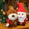 Plyschdockor 22 cm söt julgran Santa Claus älg leksak fylld semesterdockor gåva för barn och flickor dekoration 231115
