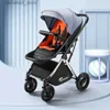 Strollers# Baby stroller luxury High landscape design 2 in 1 shock absorption stroller baby Newborn Pram Two Way Stroller fold Pushchair Q231116