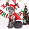 Hundebekleidung Weihnachtshundekostüm Winter Warme Haustierkleidung für kleine mittelgroße Elche Weihnachtsmann Katzen Mantel Hoodies 231115