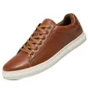 Boots Solid Black Skateboard Sneakers Mens Leather Shoes Vintage Brown Fashion Sneaker Spring Autumn Casual 20105