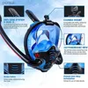 Maschere Maschere subacquee Nuovo doppio respiratore Snorkeling Maschera subacquea Full face Dry Style Nuoto Snorkel Set Attrezzatura Accessori subacqueiL23