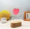 Tafellampen ins Red Heart Player 3d Light Creative Korea Slaapkamer Acryl USB Lamp Valentijnsdag Evenement Geschenk houten basisavond