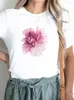 Dames t shirts vrouwen vrouwelijke bloemen waterverf 90s schattige mode zomer grafische tee kleding kleding kleding met korte mouwen casual t-shirts