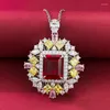 Wisiorki Cenne Ruby Diamond Wisiant Naszyjnik 925 Srebrny impreza ślubna dla kobiet biżuteria ślubna