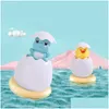 Giocattoli da bagno Nuoto per bambini Bagno Bagno Doccia Giocattolo Per bambini Uovo di pinguino Spruzzatore d'acqua Spruzzatore Meccanismo a orologeria 1110 Drop Deliver Dhljf