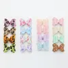 Hair Accessories 8PCS Kawaii Leopard Print Embroidery Printing Wave Point Side Clips Girls Bows 2.3in Hairpins Sets Headwear Kids Hairgrips