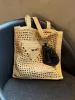 Lyxdesigner Raffia Weave Totes Shopping Beach Påsar Handväska Semester Triangel Cross Body Mens Kammarens kopplingsväska Straw Canvas Plånböcker Mjuk axel Reseväska