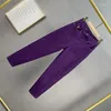 Jeans da donna pantaloni in denim Casial viola 2023 primavera autunno cotone elastico a matita Jean pantaloni Harem a vita alta da donna