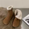 Botas de diseñador para mujer, botas para la nieve, negro, marrón, botines suaves de algodón clásicos, botines de piel para mujer, botines para mujer, zapatos cálidos de invierno 36-40