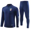 23 24 ITaly tracksuit survetement long half zip football Training sets 2024 Italia man football tracksuits set sportswear