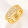 Fedi nuziali CAOSHI Low-key Luxury Gold Color Ring Fedi femminili Proposta di moda Gioielli Zirconi lucidi Accessori per le dita per le donne