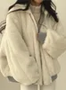 女性用ジャケット冬のカシミア肥厚フード付きフード付きショートコートコットンコットンコットン女性服y2k trf 231116