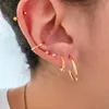 フープイヤリングハギーGS女性用シックカラフルなジルコンラウンドイヤースタッド軟骨TRAGUS 925スターリングシルバージュエリーアロス