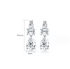 Superbes boucles d'oreilles pendantes bijoux de luxe en or blanc 18 carats goutte d'eau 5A zircon cubique moissanite diamant pierres précieuses fête dîner femmes mariage boucle d'oreille cadeau