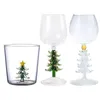 Tazze eleganti bicchieri da vino di Natale tazza di vetro albero decorativo per bere regalo di festa 231116