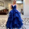 Blue Evening Royal Modern Tulle Spaghetti Straps Prom Dresses A-Line Vestidos de Fiesta Elegantes Para Mujer 2023