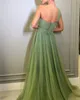 Lyxig Sage Green One Shoulder Prom Women's Evening Dresses For Special Events Backless Gala Dress Formella klänningar 0516