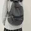 Sacos escolares Miyagawa Vintage Schoolbag Feminino INS Moda Simples Versátil Retro Lavagem Denim Impresso Mochila Mochilas 231116