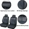 Novas capas de assento de carro universal de couro artificial com respirável Jacquard Fabric Seat Cushion Protector Tamanho universal
