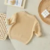 Pullover Suefunskry born Baby Girl Boy Knitted Long Sleeve Autumn Winter Sweater Solid Loose Casual Tops Kids Clothes 3M5Y 231115