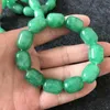 Braccialetto di giada verde con perline Braccialetti elastici per bracciali Gioielli per le donne