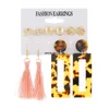 Orecchini pendenti vintage geometrico elefante bottone orecchio pin nappa pendente quadrato per le donne regalo di gioielli placcati oro moda multilivello