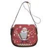 Sacs de soirée Noisydesigns Santa Claus Note de musique imprime des sacs de messager pour les femmes en cuir Pu femme 2024 joyeux Noël rouge sac à main livraison directe 231116