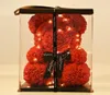 Romantic Valentine039s Day Flower Plush 40cm Rose Teddy Bear Gift Birthday Present Christmas Wedding Multicolored Artificial Fl5751920