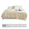 Blankets Winter Warm Blanket Rabbit Plush SkinFriendly Bedspread Solid Striped Throw Sofa Air Conditioning For Bedroom 231115