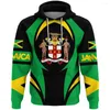 Herrtröjor män kvinnor jamaica tryck 3d roliga land flagga tröja mode huva långärmad blixtlås unisex pullover