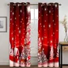 Curtain 2023 Merry Christmas Red Snowman Santa Claus Thin Shading 2 Panels For Bedroom Living Room Home Hook Decor